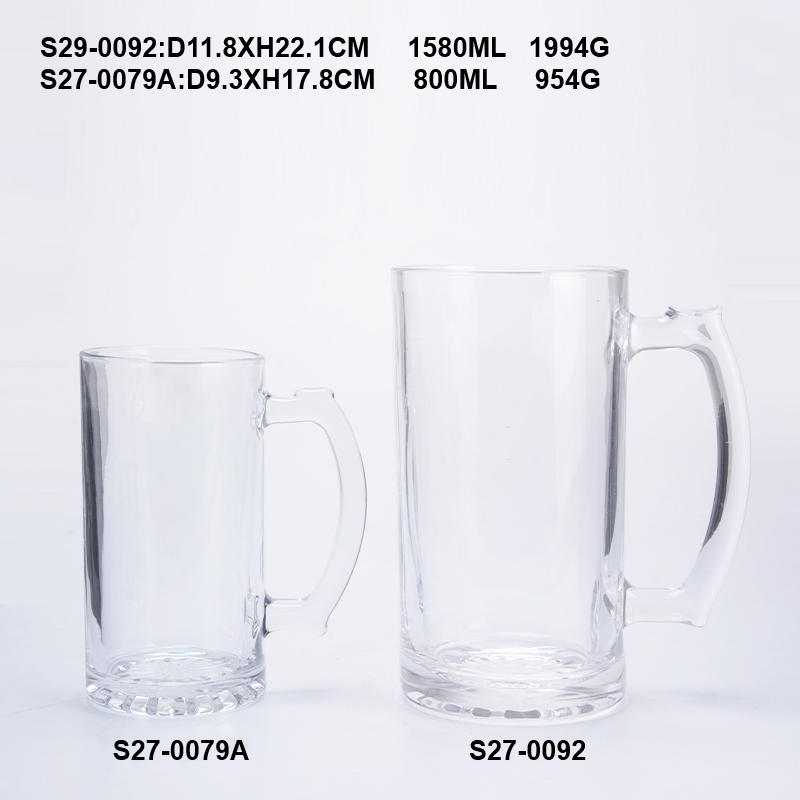 #Hot sale 800ml 1500ml glass beer mug