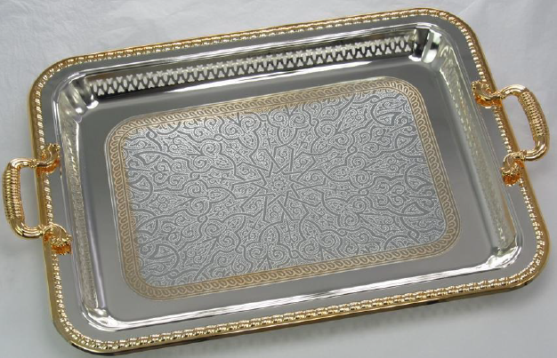 Silver plated serving tray