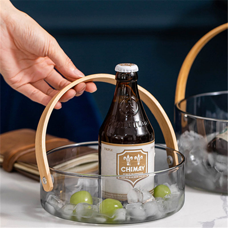 Glass Hand Basket Food Storage Box Nordic Style Tableware Durable Dried Fruit Snack Plate Food Glass Container