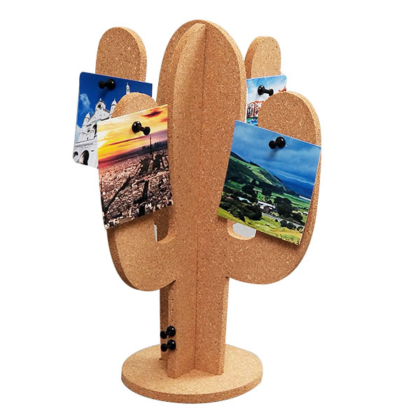 Cork Cactus Tabletop Photo Holder, Picture Frame Pin Board, DIY Photo Frame