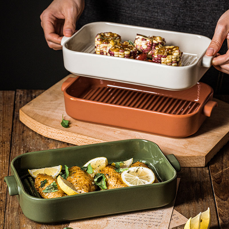 Raw Striped Baking dish