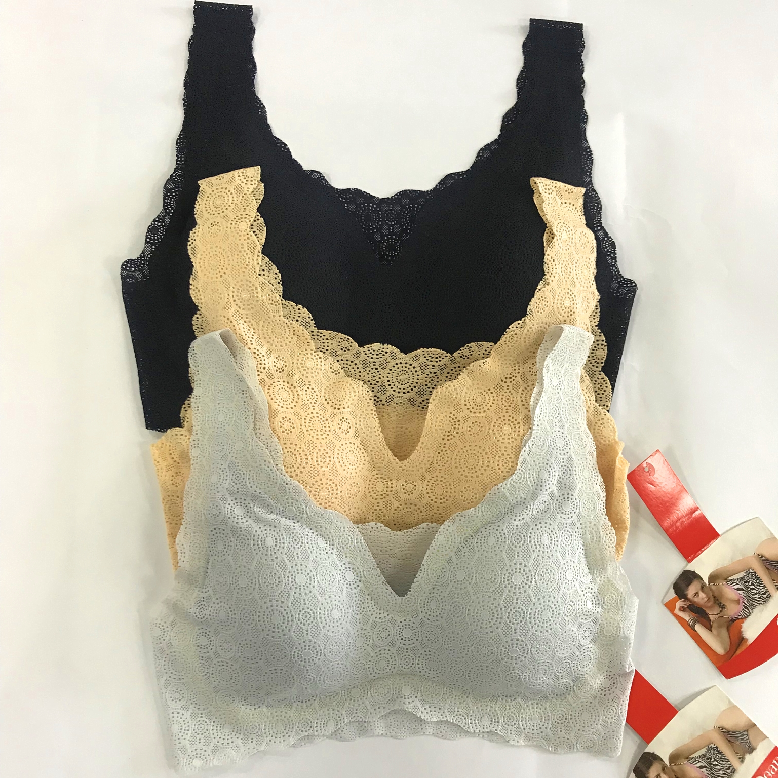 Lace bonded bra