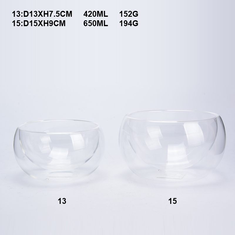 #High borosilicate double wall glass tea cups