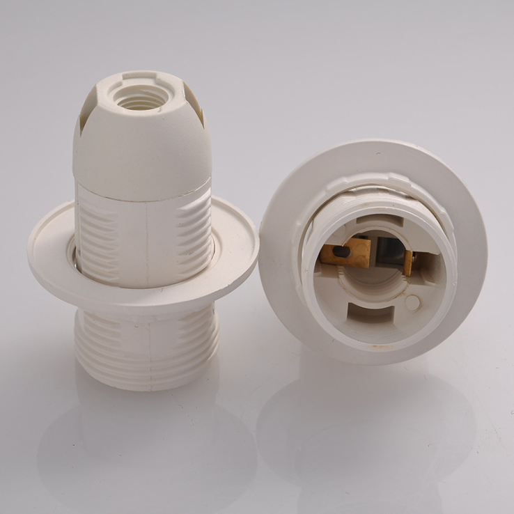 B353 E14 plastic lampholder full-thread Smooth type E14 lamp socket with ring