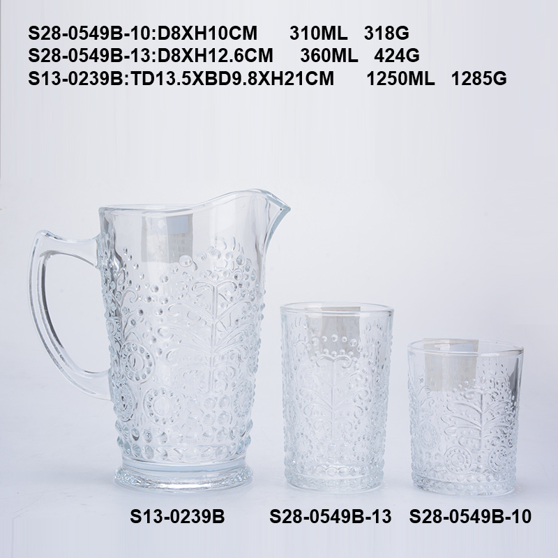 #Set of glass jug with cups