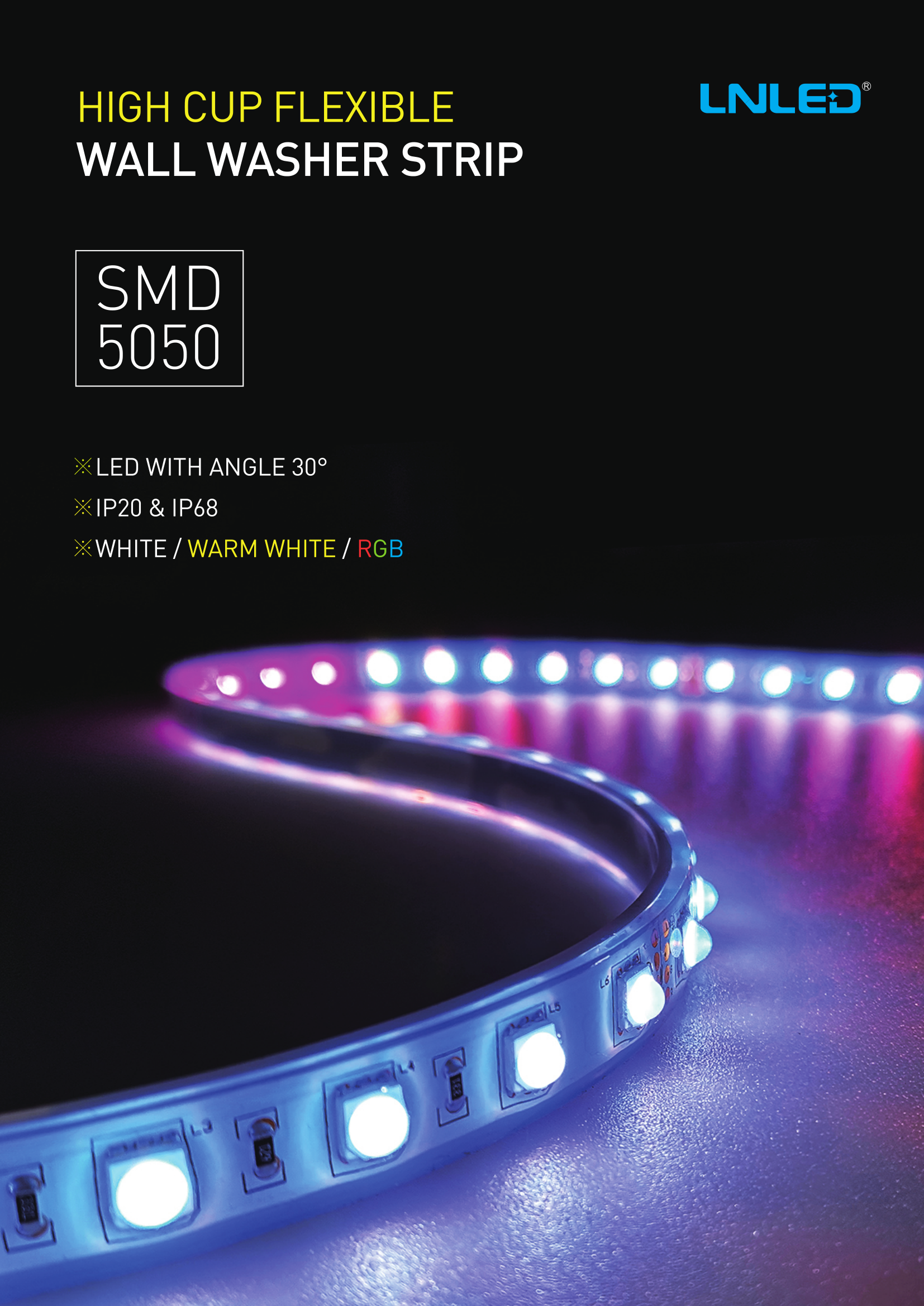 LED Strip-LNLED-RGB5050- with angle lens-IP67- wall washing lamp belt