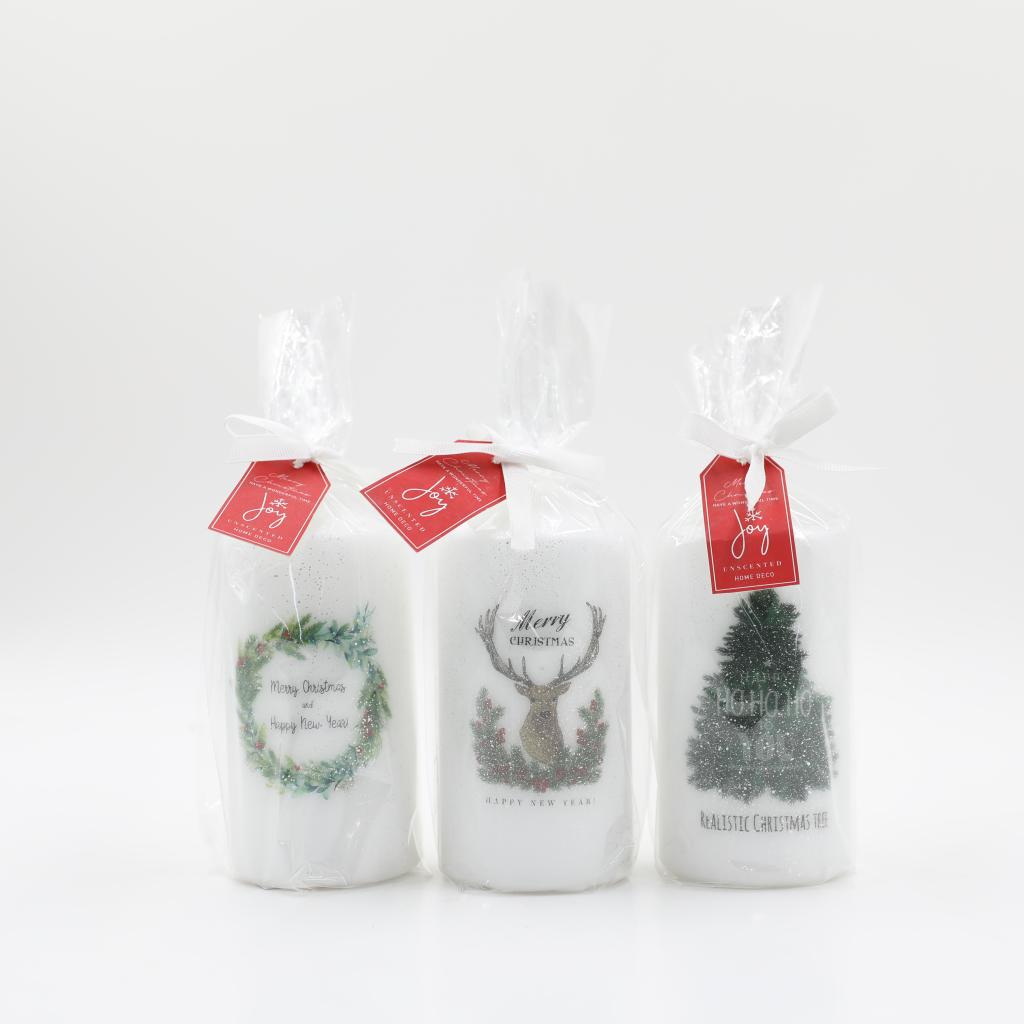 Decal paper stamping cylinder candle