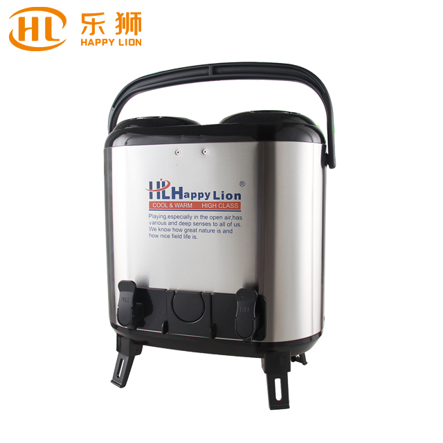 HAPPY LION Stainless Steel Dispenser Water Jug Drink Jar Bucket Food Flask Camping Water Bucket Tea Barrel 15L