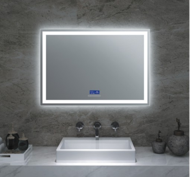 modern led touch screen makeup mirror with light for bathroom