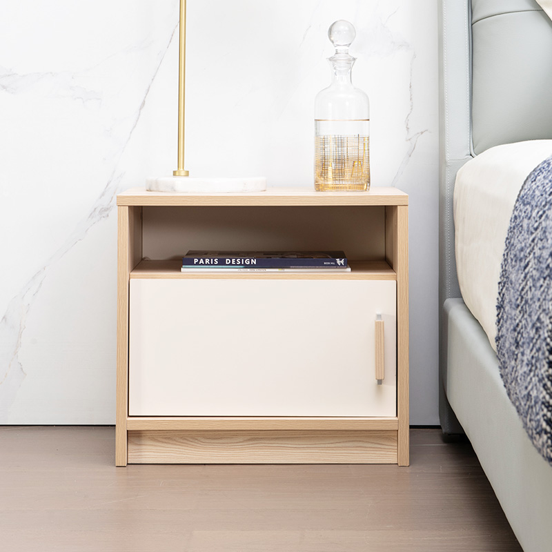 Modern simple wooden bedside cabinet bedroom storage panel bedside cabinet