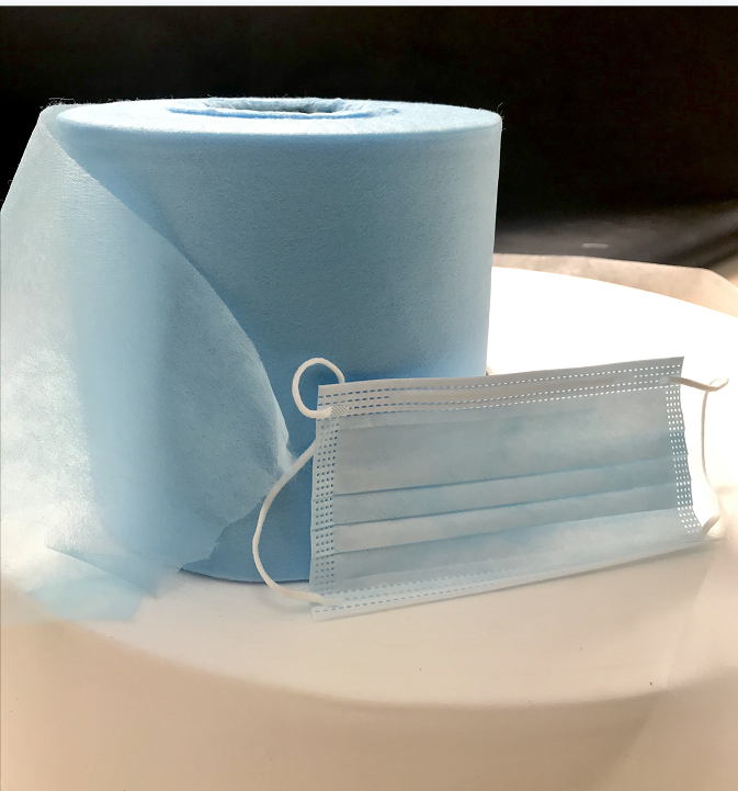 Flat mask blue nonwoven