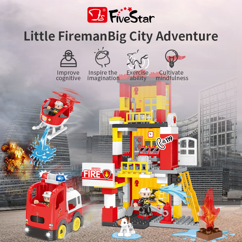 Fire station blocks with music 166pcs