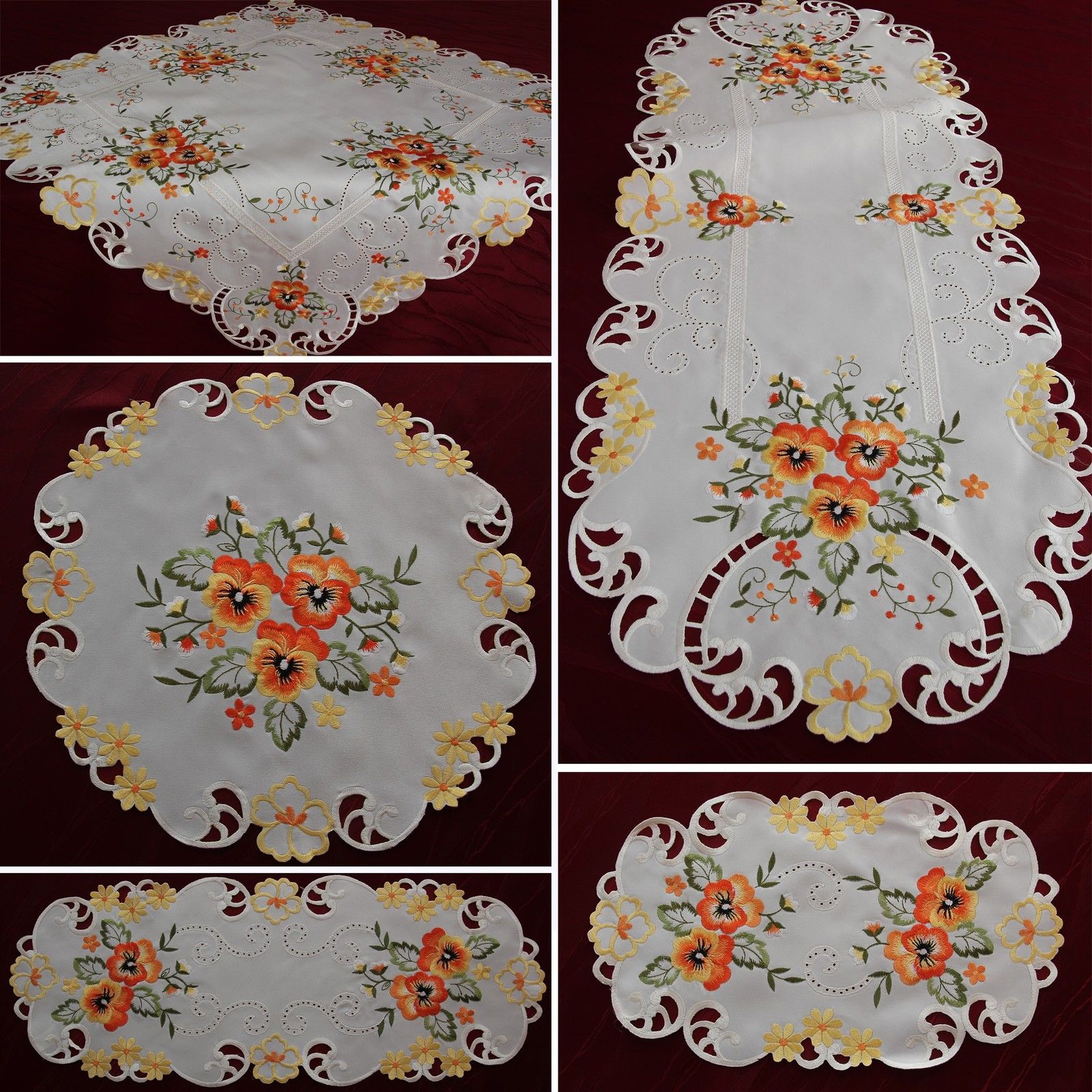 Cutwork And Embroidered Tablecloth