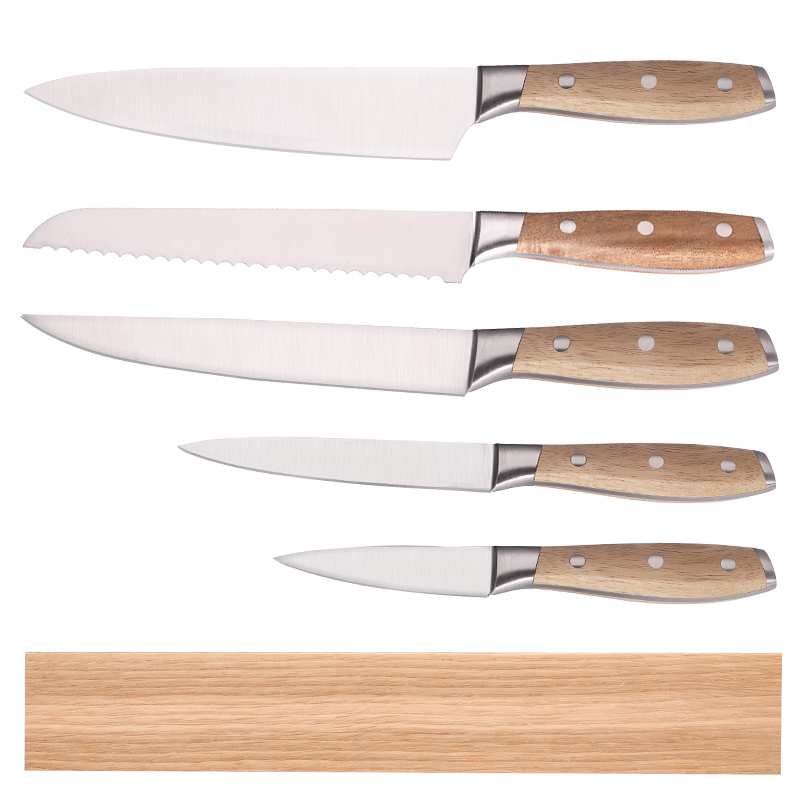 Justa 5Pcs Kitchen Knife Set Forged Triple Rivet Stainless Steel Chef Knife Set With Magnetic Holder