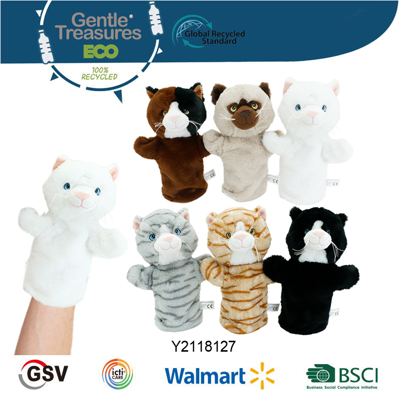 Eco animals Hand puppets Cat GTST PLUSH TOY（Y2118127）