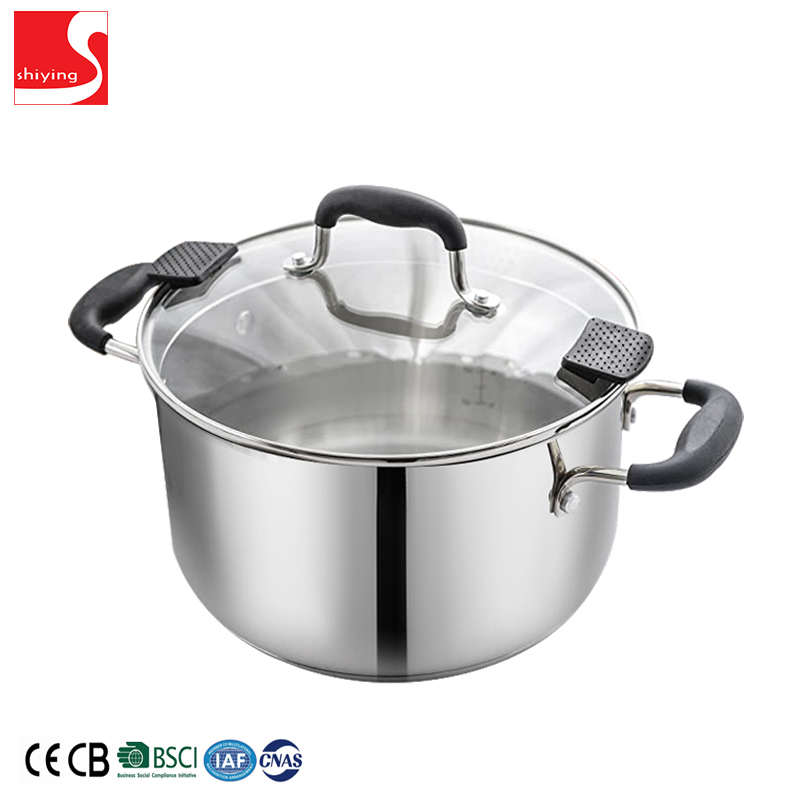 SY-Kitchenware stainless steel cookware with glass lid stainless steel cooking pot and pan