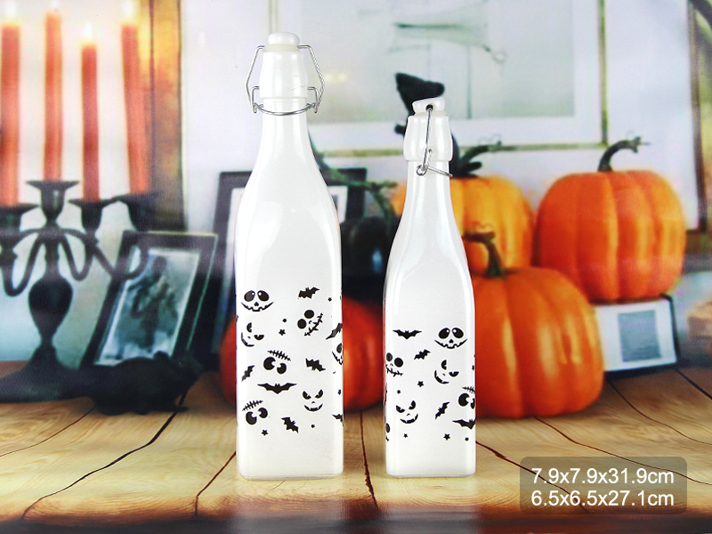 glass bottle with swing top