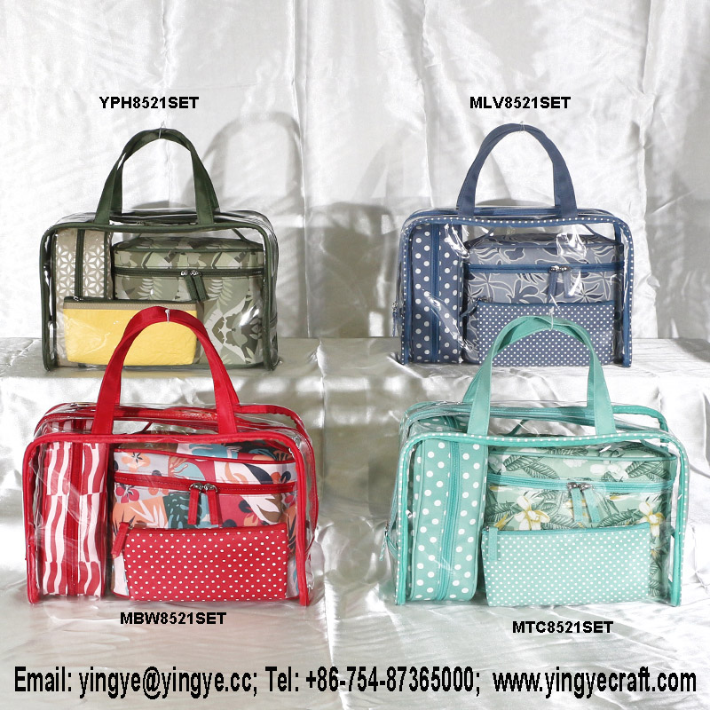 cosmetic bag set, beauty bag set, storage bag set, pvc bag, lady bag, women bag, handbag