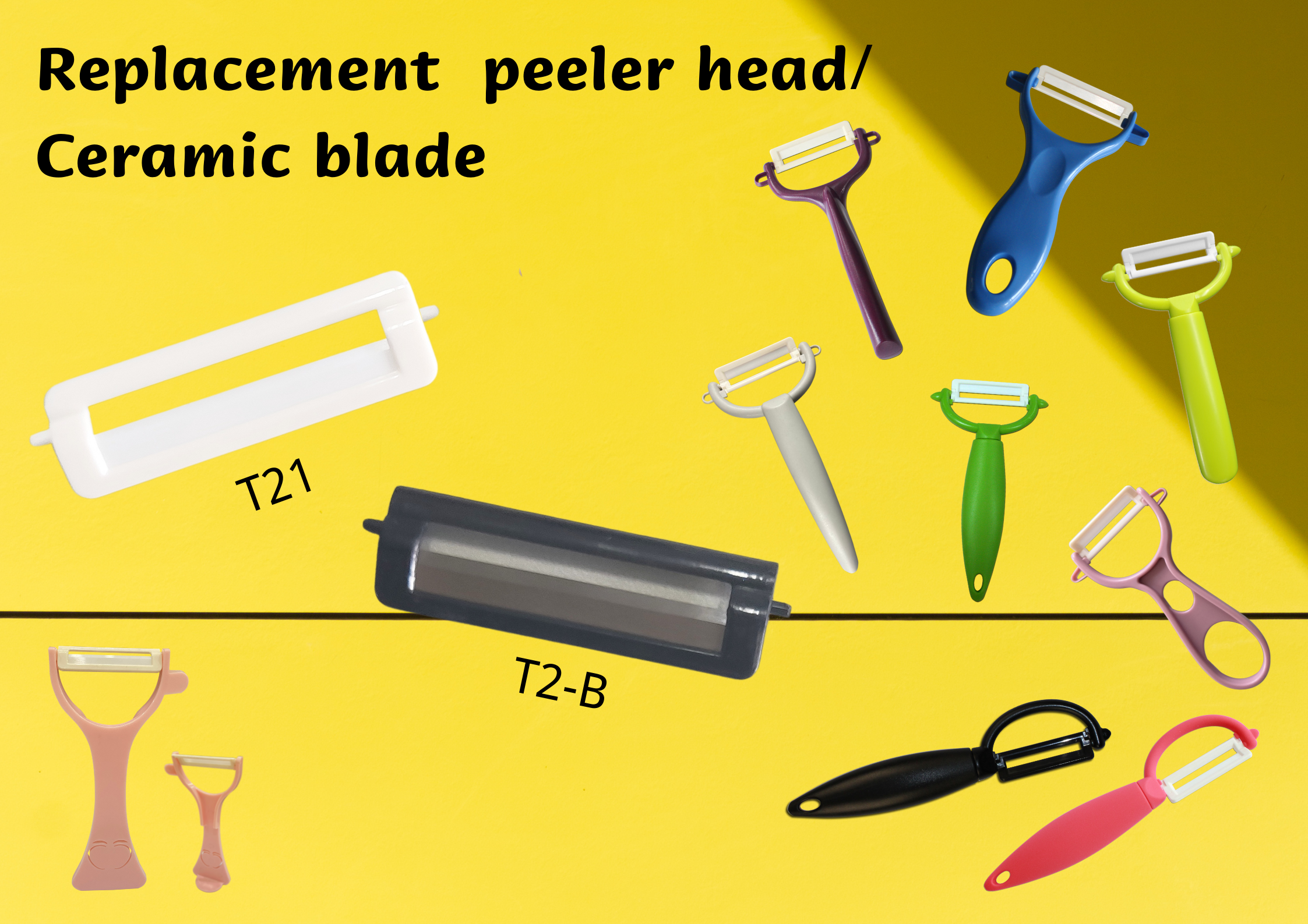 Ceramic peeler head, ceramic peeler blade, Replacement ceramic blade for stainless peeler, vegetable peelers, fruit peelers,Y peeler, Swivel peeler