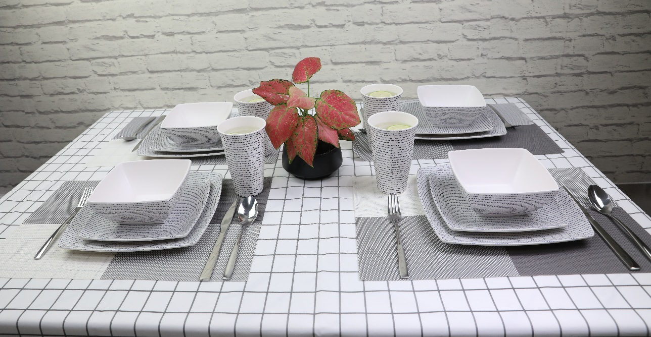 Square Plate and Bowl