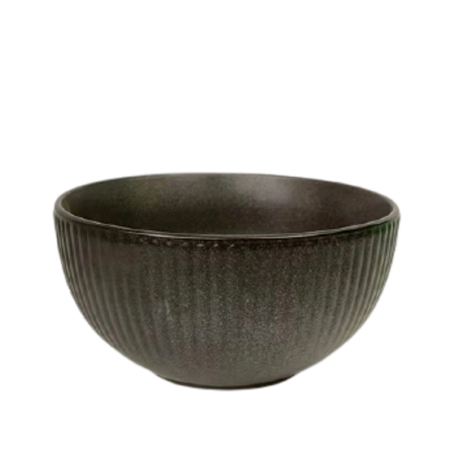 6 inch emboss matte black dinnerware ceramic bowl