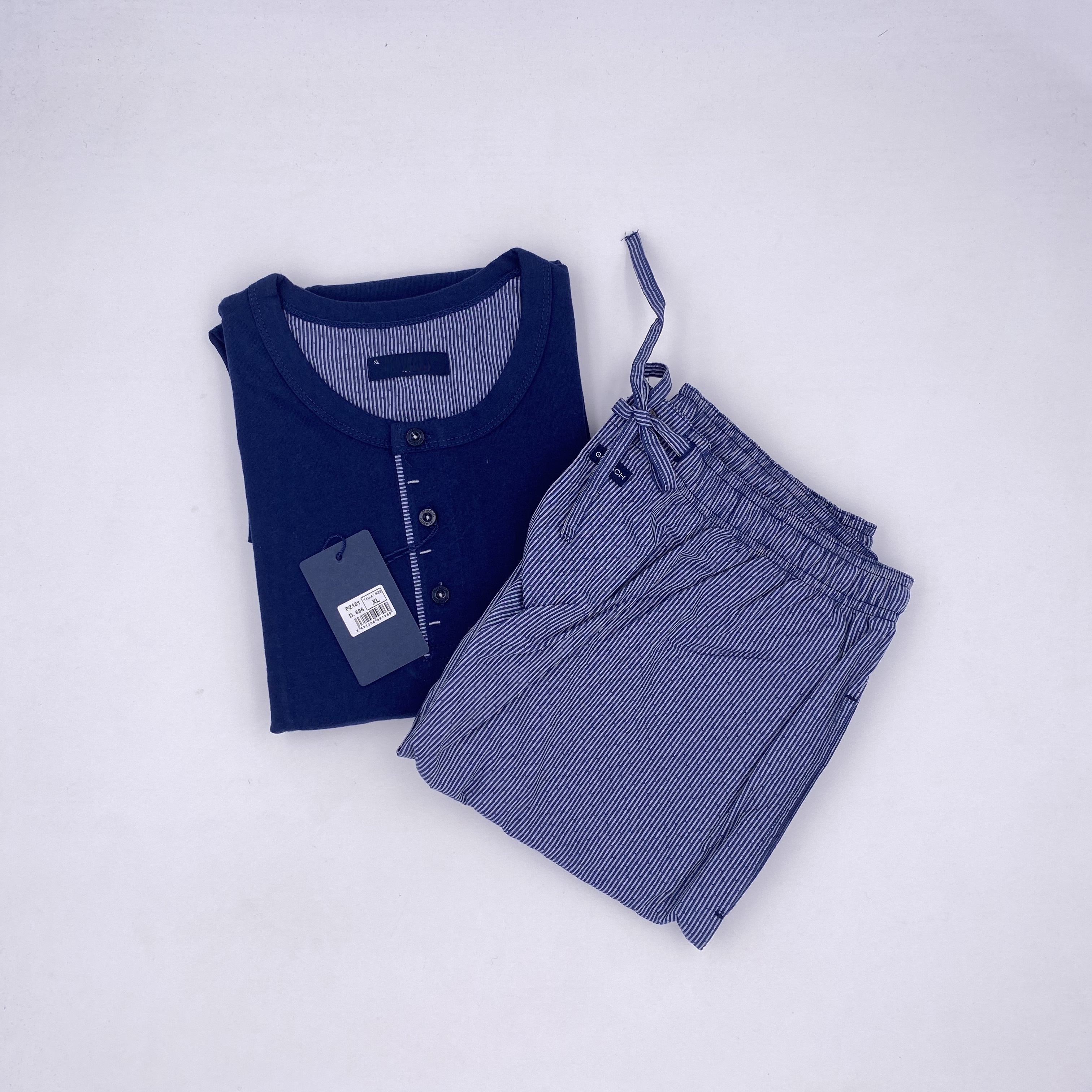 Men's 100%cotton mixed pajamas