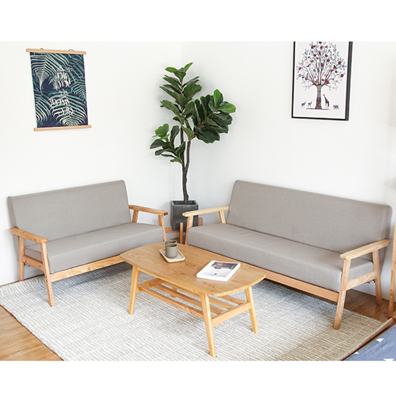 Upholstered Living Room Linen Sofa Wholesale Cheap Set Furniture Wooden Sofa