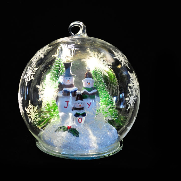 LED Glass Christmas Ball | Snowman & Angel Holiday Decor Gift