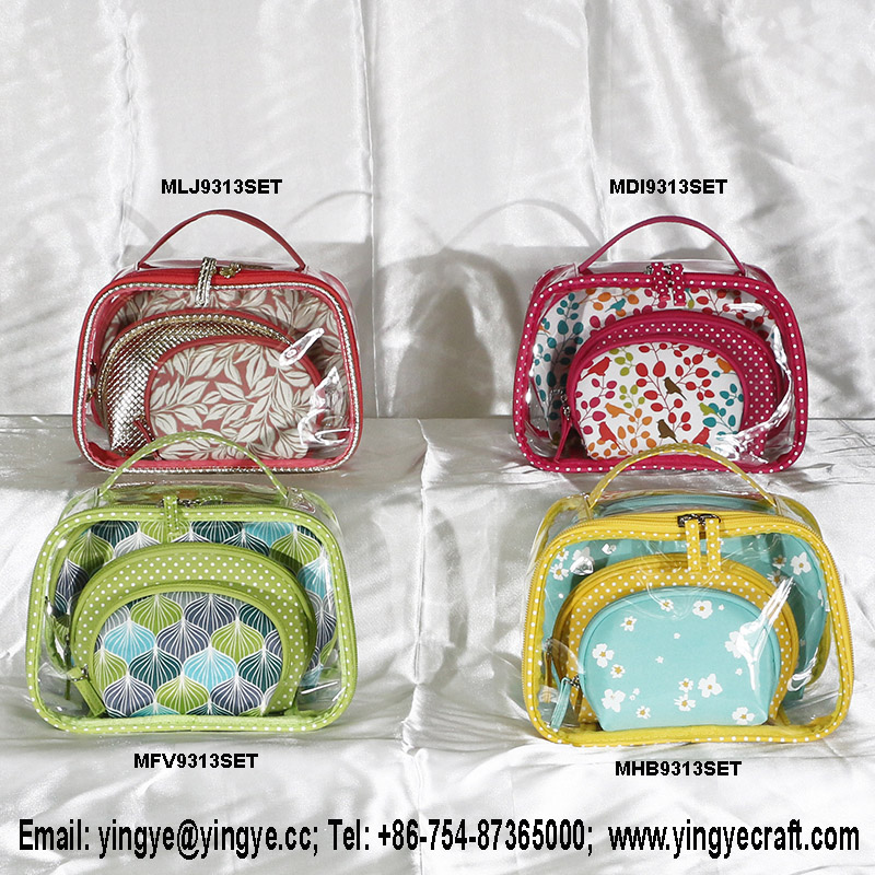 Cosmetic bag set, storage bag set,beauty bag set, lady bag, women bag, pvc bag, handbag, pouch
