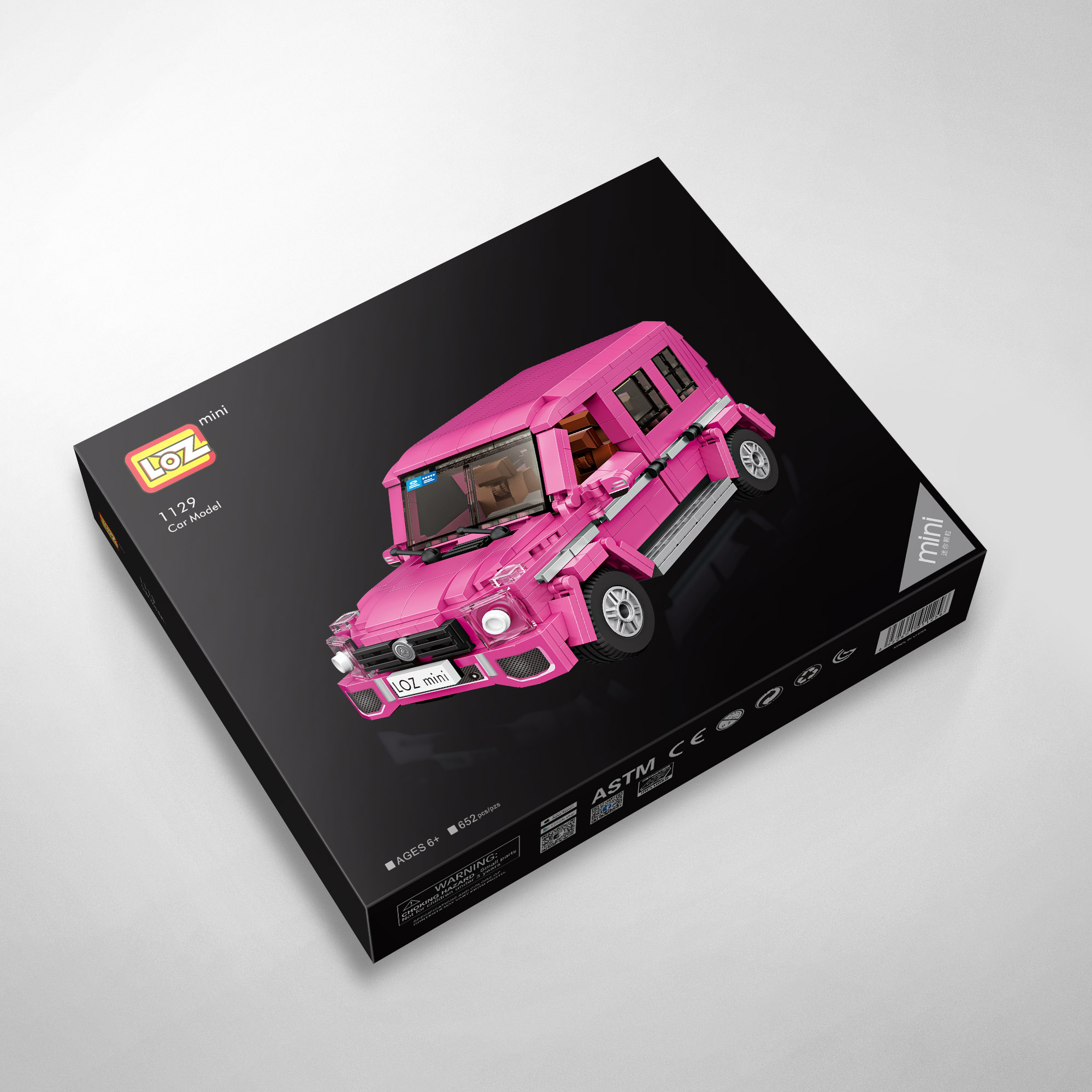 LOZ DIY educational mini building block toys Pink SUV