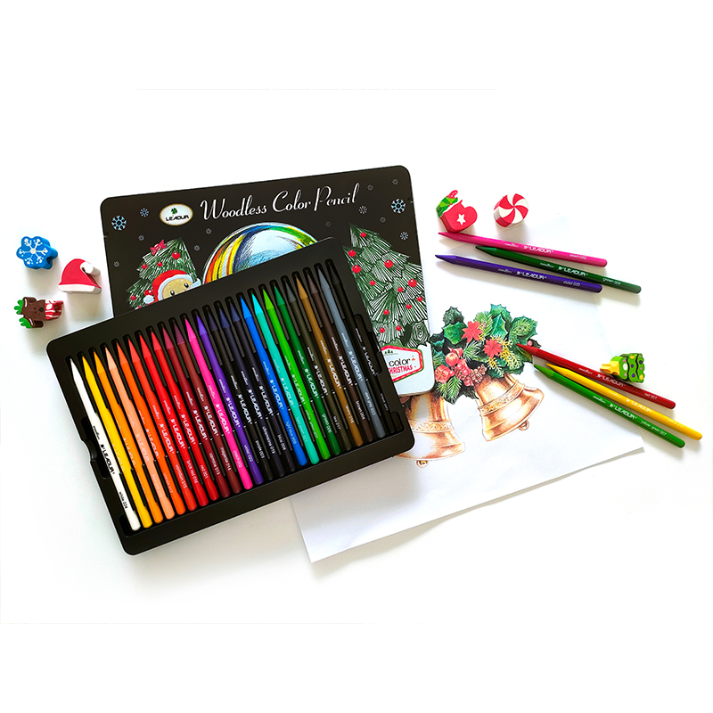 Christmas gift box children's drawing color without wooden pen set