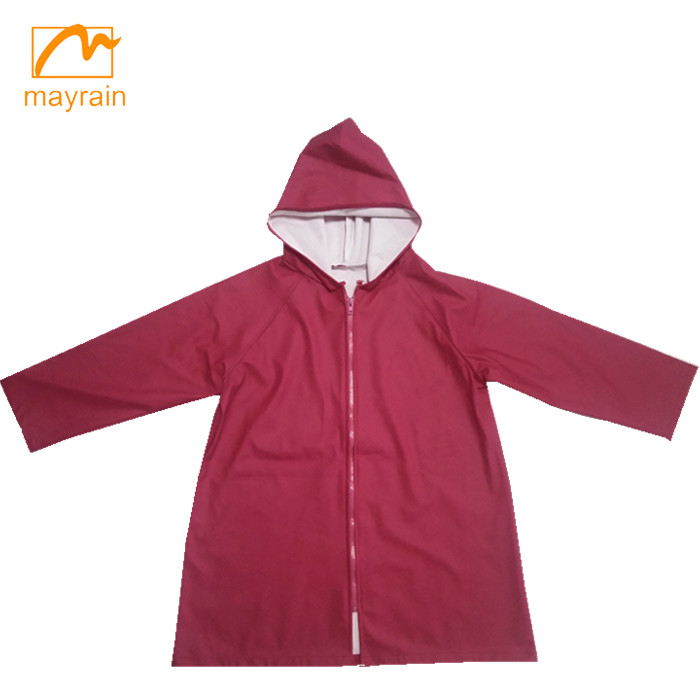 Drak Red Kids PU rain jacket