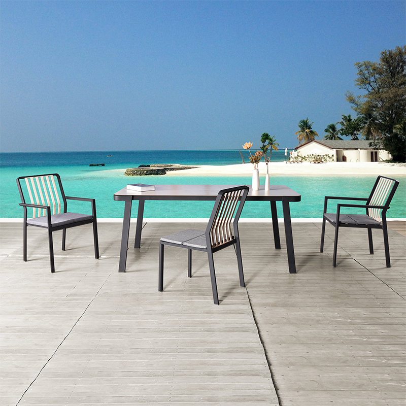 Powder Coating Aluminum Garden Dining Sets Modern Outdoor Patio Tables And Chairs