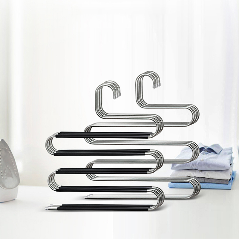 S-Type 5 Layers Stainless Steel Clothes Pants Hangers