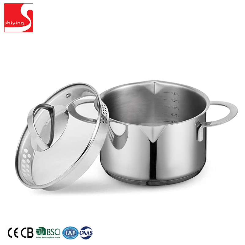 SY-Kitchenware stainless steel cookware with glass lid stainless steel cooking pot and pan