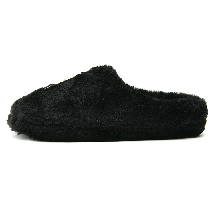 Ladies fur mule big letters indoor slipper TPR