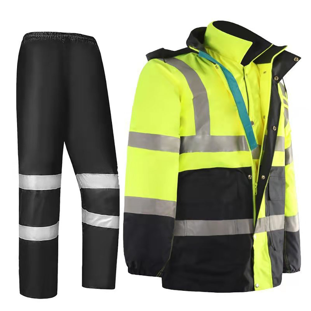 Reflective raincoat suit double-layer work suit
