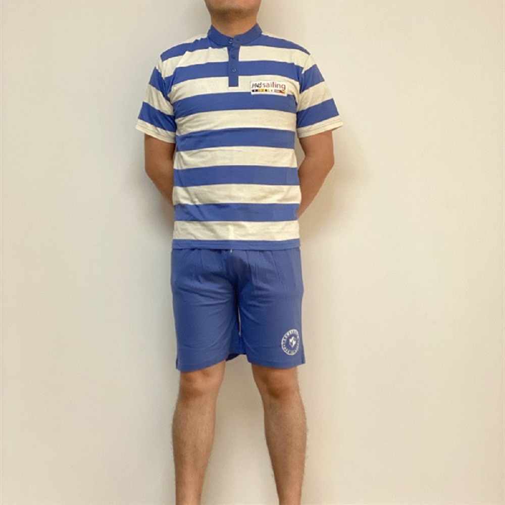 Men's 100%cotton knitted pajamas