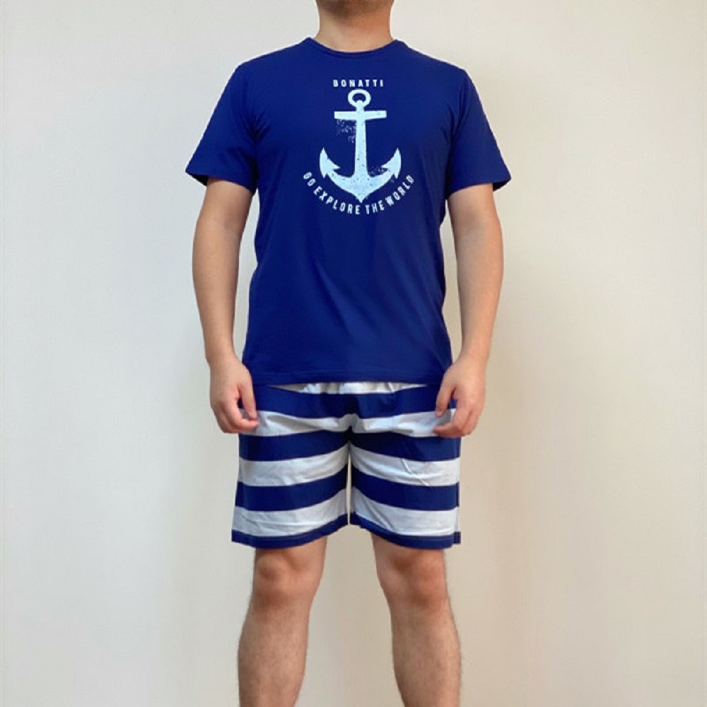 Men's 100%cotton knitted pajamas