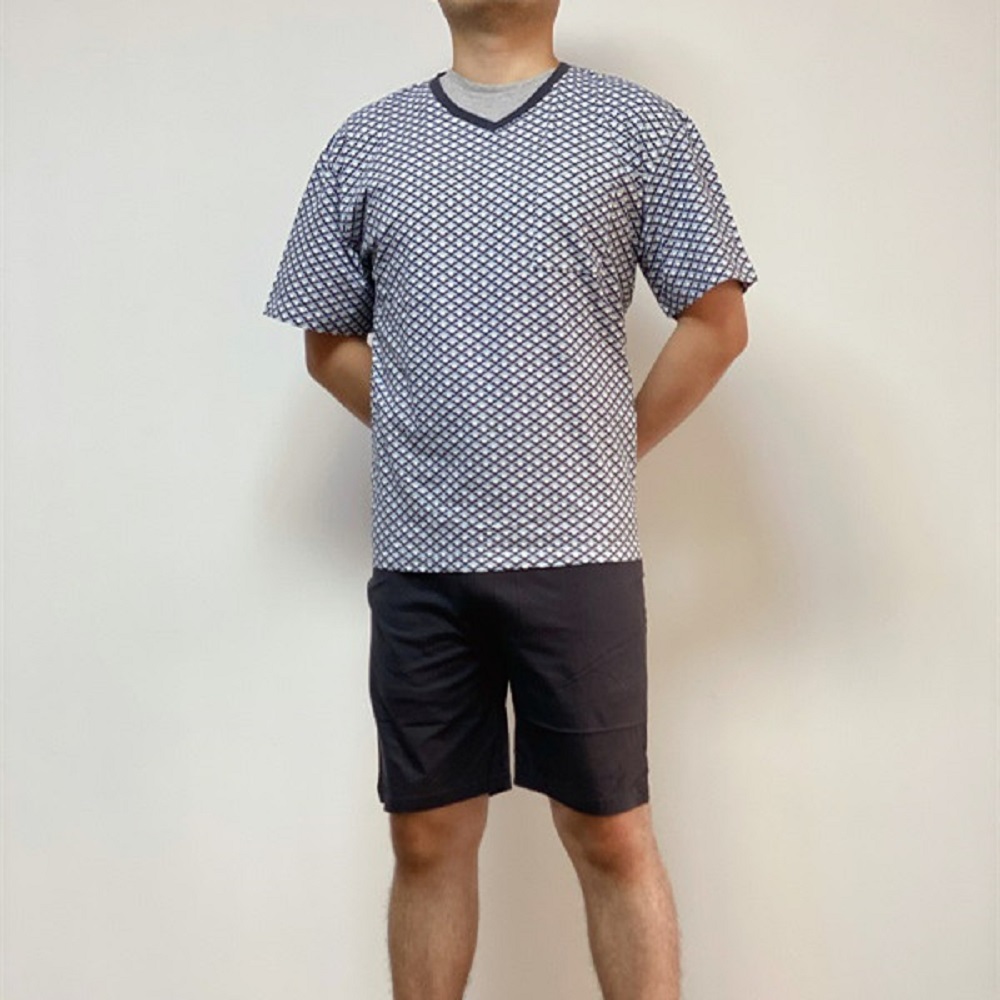 Men's 100%cotton knitted pajamas