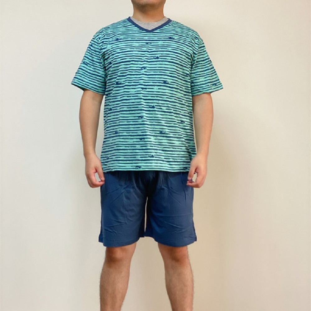 Men's 100%cotton knitted pajamas