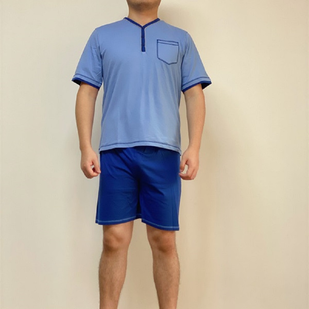 Men's 100%cotton knitted pajamas