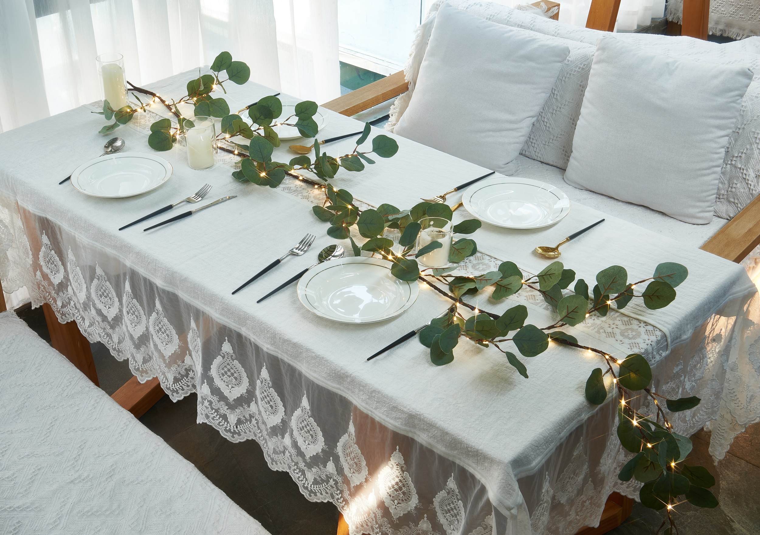 Micro LED 96L Eucalyptus Garland 180CM