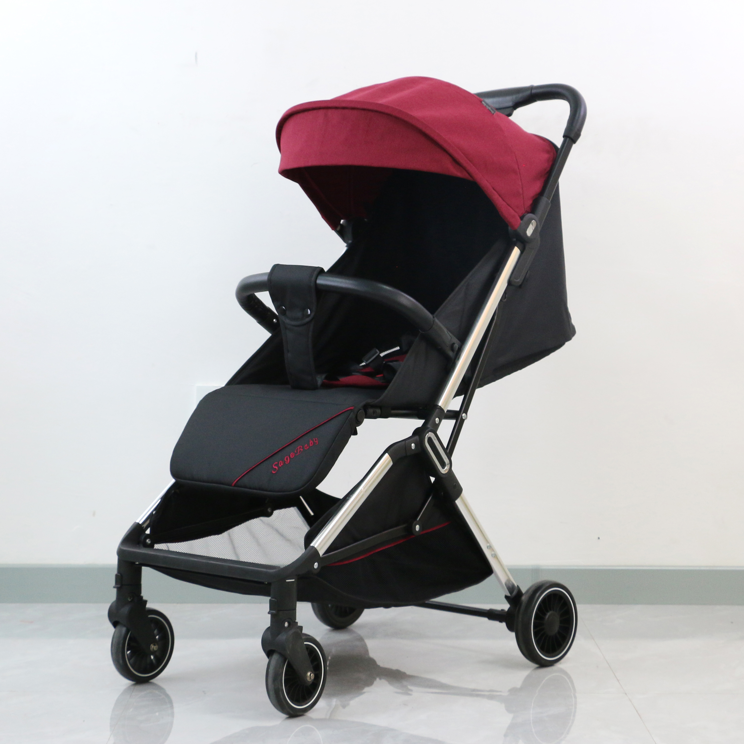 Sagebaby high view autofolding travel stroller T800 stitchwork