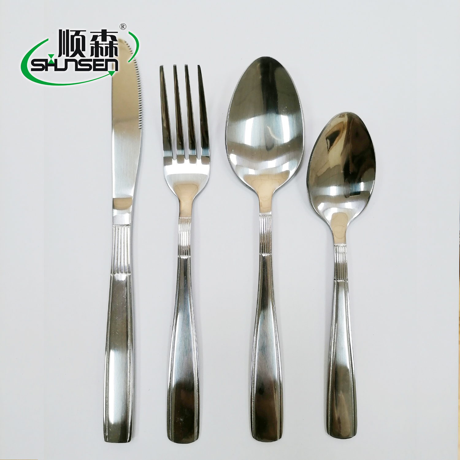 South American plastic handle stainless steel steak knife fork spoon