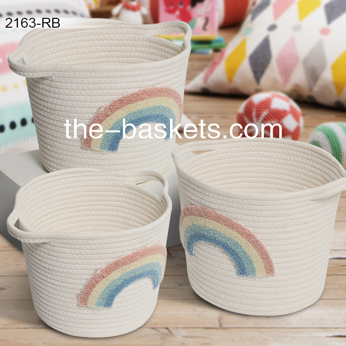 0-Cotton rope storage basket